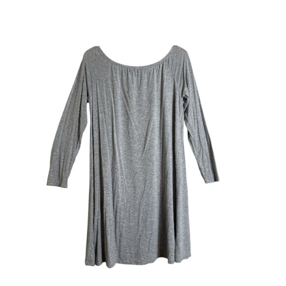 Clothink Women's Off Shoulder Long Sleeve Tunic Swing A-line Dress Size XL Gray - Picture 5 of 6
